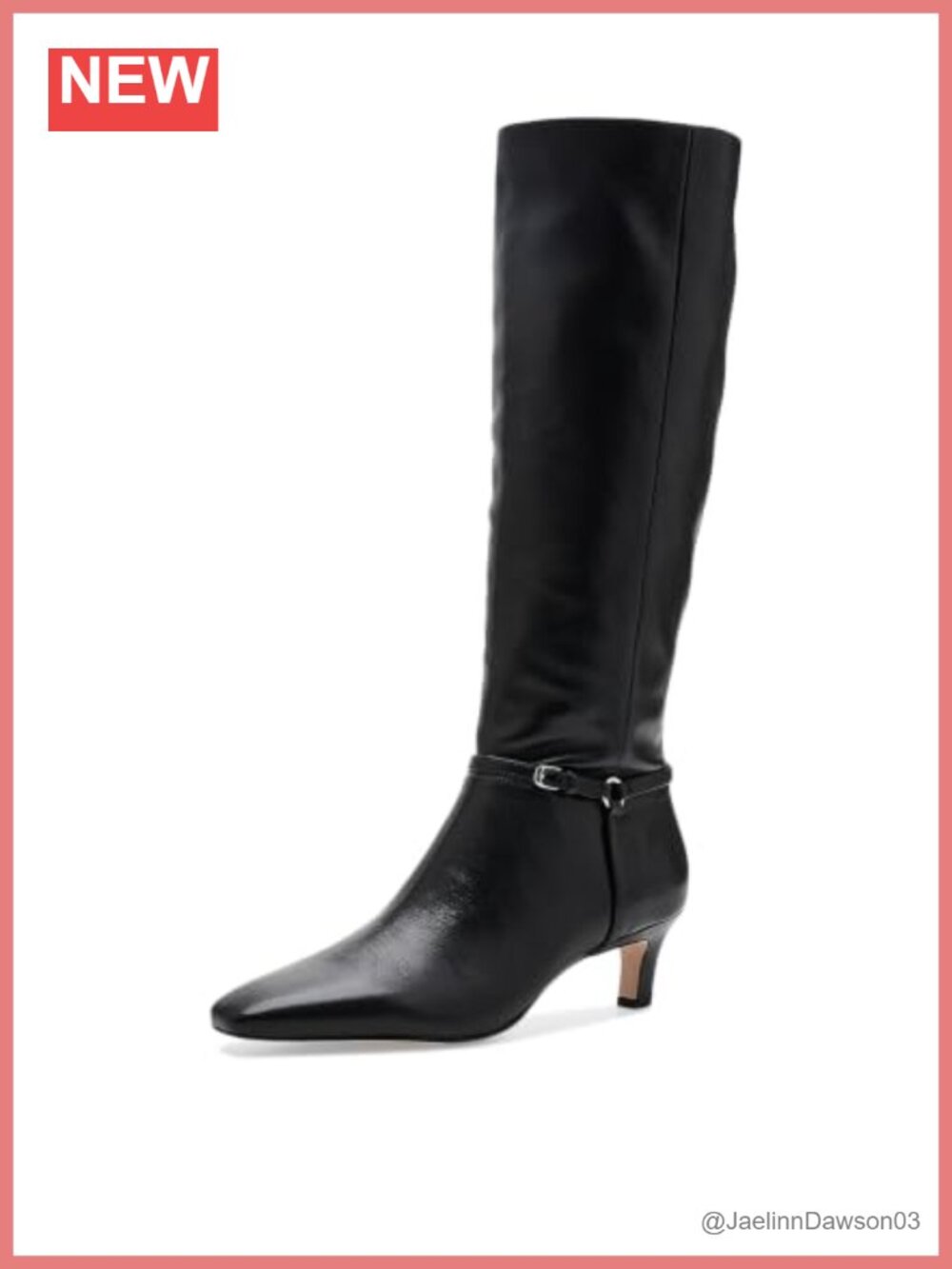 Favorite Daughter Lila Zip Tall Boots Leather Knee-High Kitten Heel Snip Toe